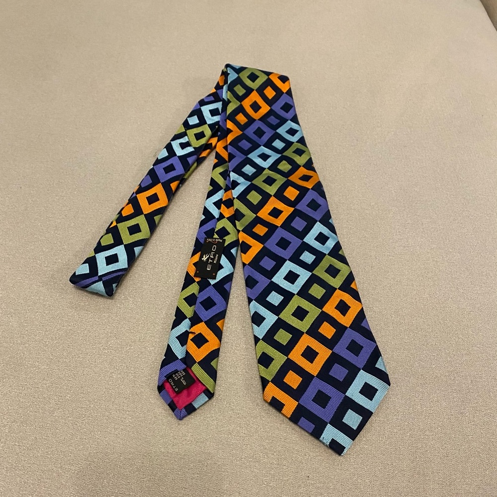 Authentic Etro multi colored silk tie